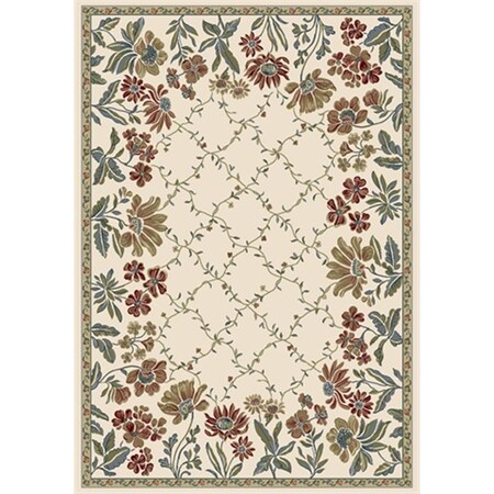 Dynamic Rugs Ancient Garden 5 ft. 3 in. x 7 ft. 7 in. 57084-6464 Rug - Ivory AN69570846464
